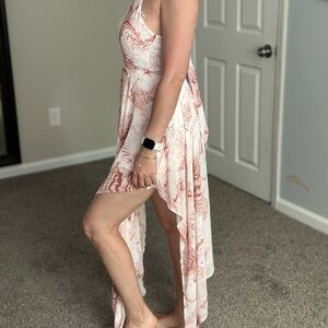 Elegant Pink and White Women's Dress